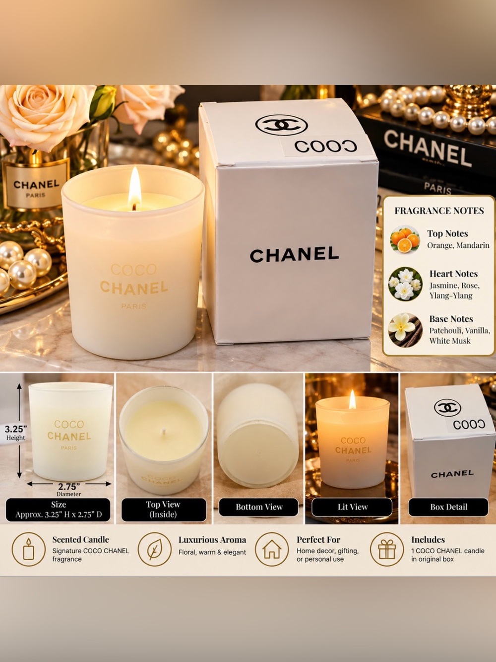 CHANEL Coco Scented Candle — White